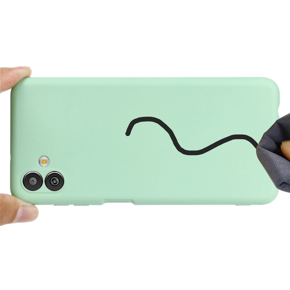 Cell Phone Case for Samsung Galaxy M13 5G, Liquid Silicone+Soft Microfiber Lining Anti-dust Phone Protective Cover - Green
