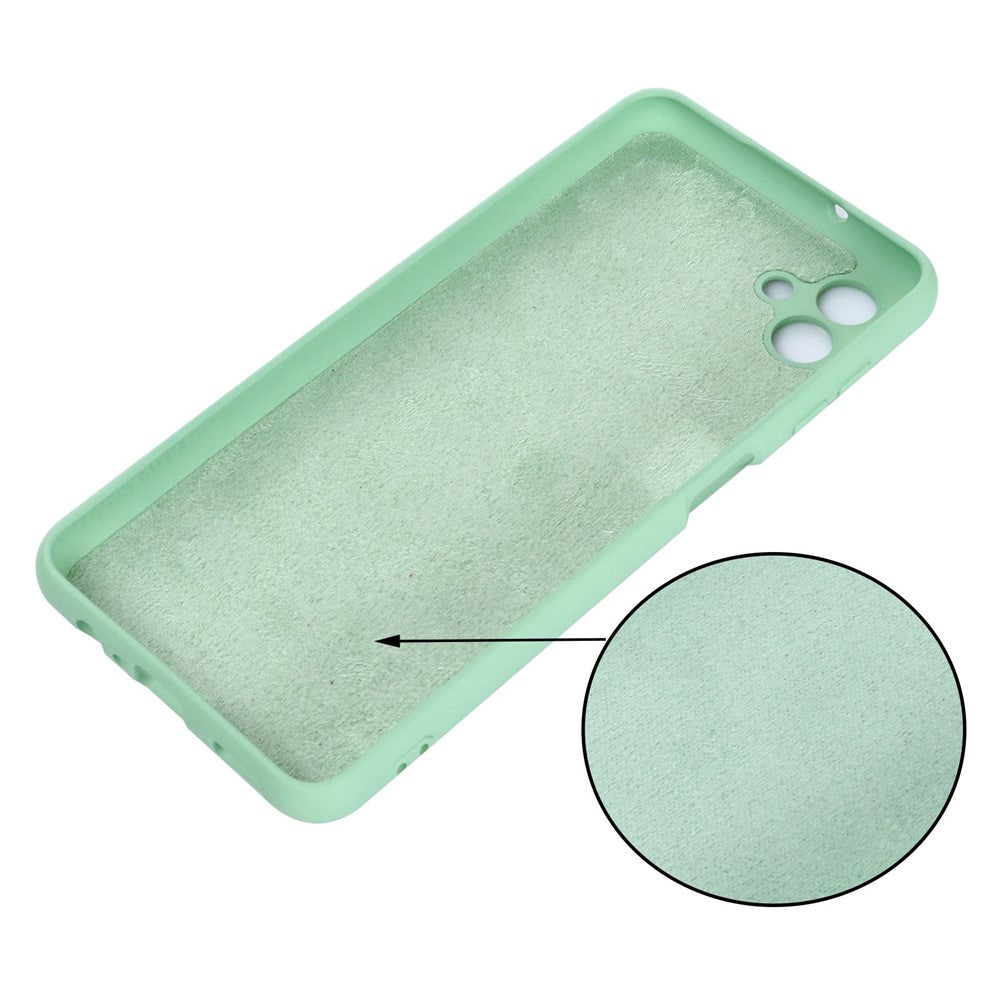 Cell Phone Case for Samsung Galaxy M13 5G, Liquid Silicone+Soft Microfiber Lining Anti-dust Phone Protective Cover - Green