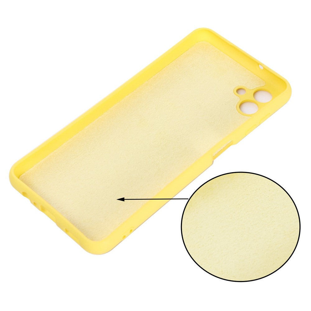 Cell Phone Case for Samsung Galaxy M13 5G, Liquid Silicone+Soft Microfiber Lining Anti-dust Phone Protective Cover - Yellow