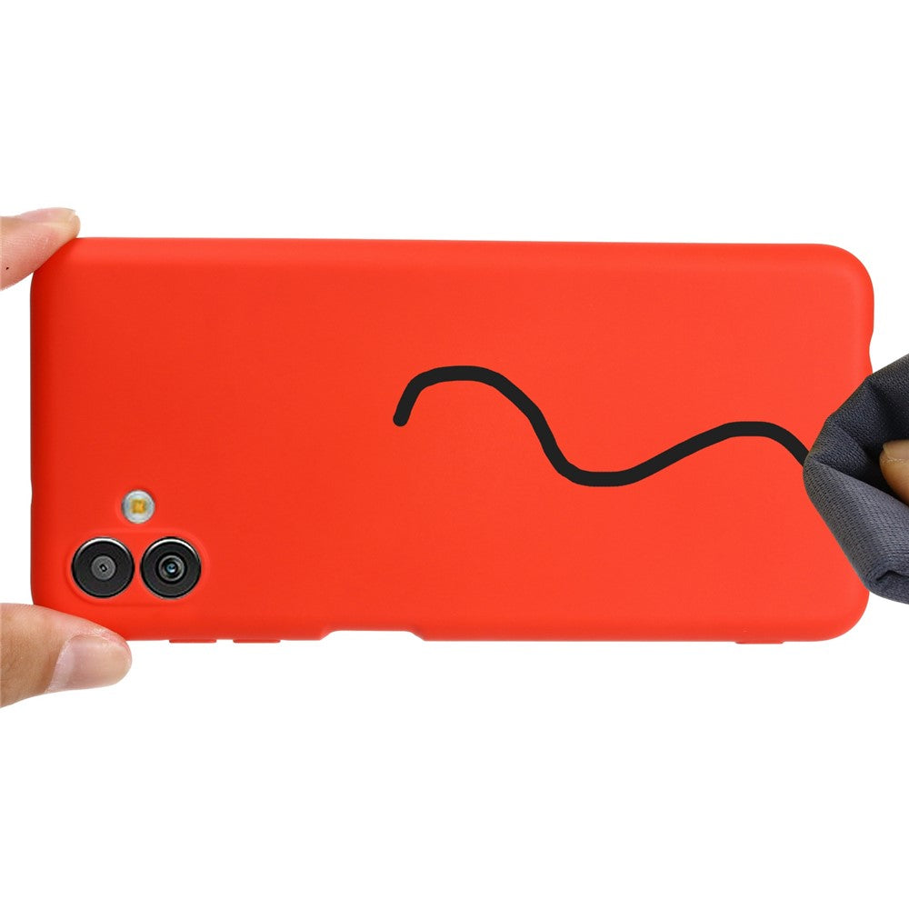 Cell Phone Case for Samsung Galaxy M13 5G, Liquid Silicone+Soft Microfiber Lining Anti-dust Phone Protective Cover - Red