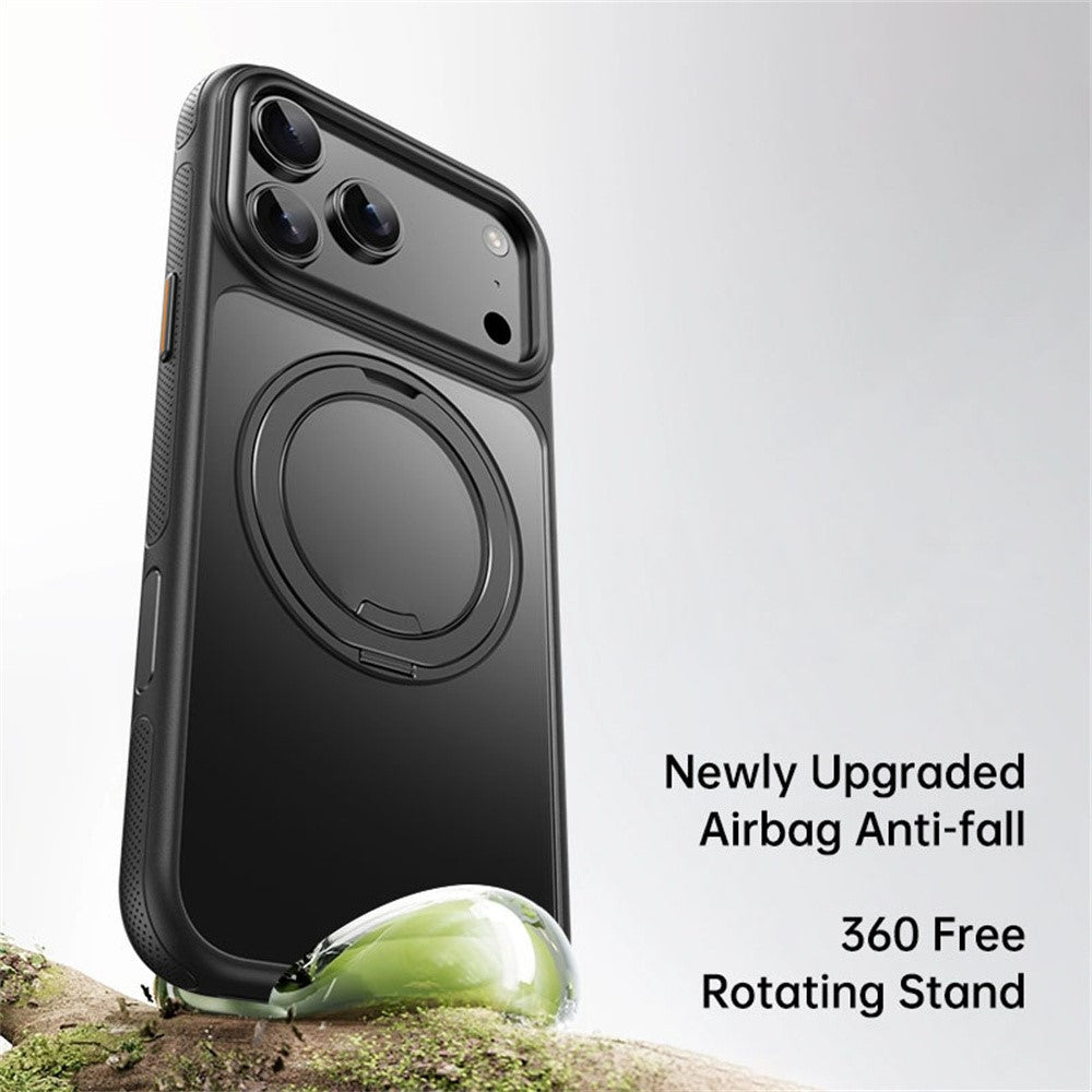 For iPhone 17 Pro Max Case Compatible with MagSafe Kickstand TPU PC Phone Back Cover - Black