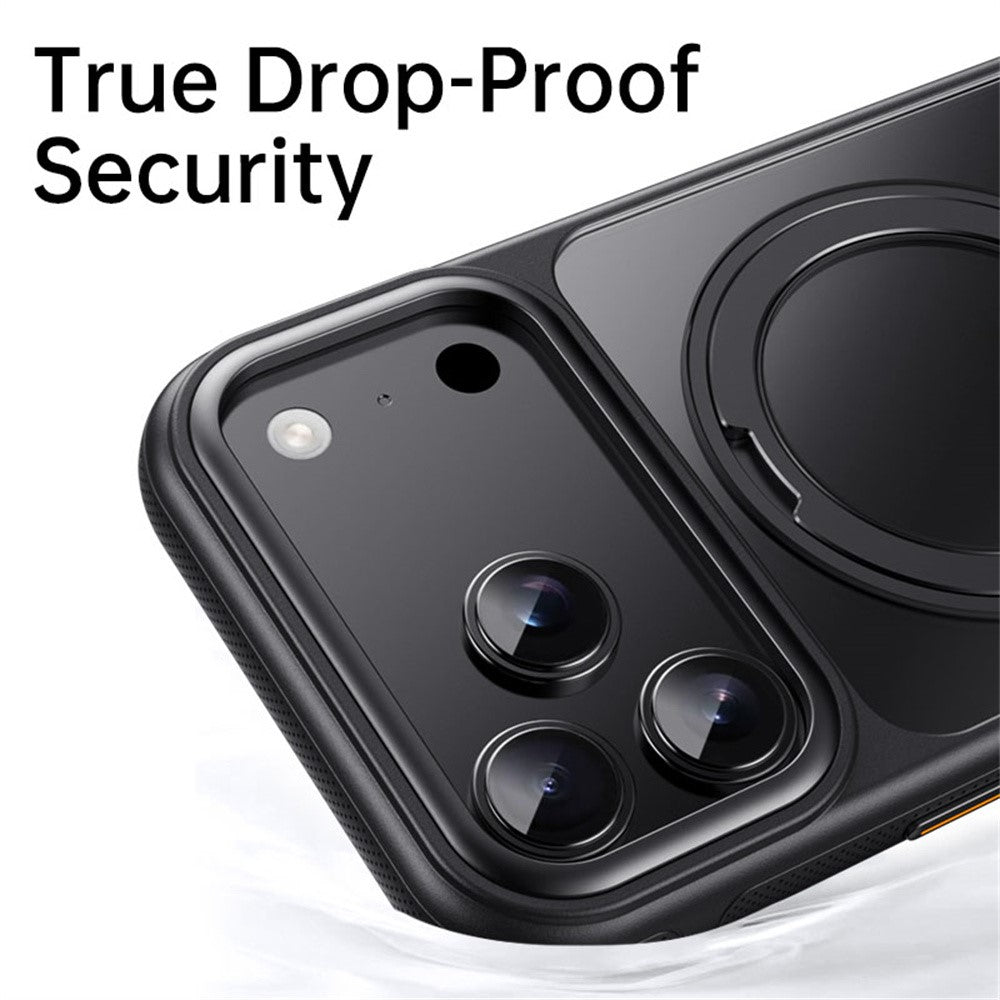 For iPhone 17 Pro Max Case Compatible with MagSafe Kickstand TPU PC Phone Back Cover - Black