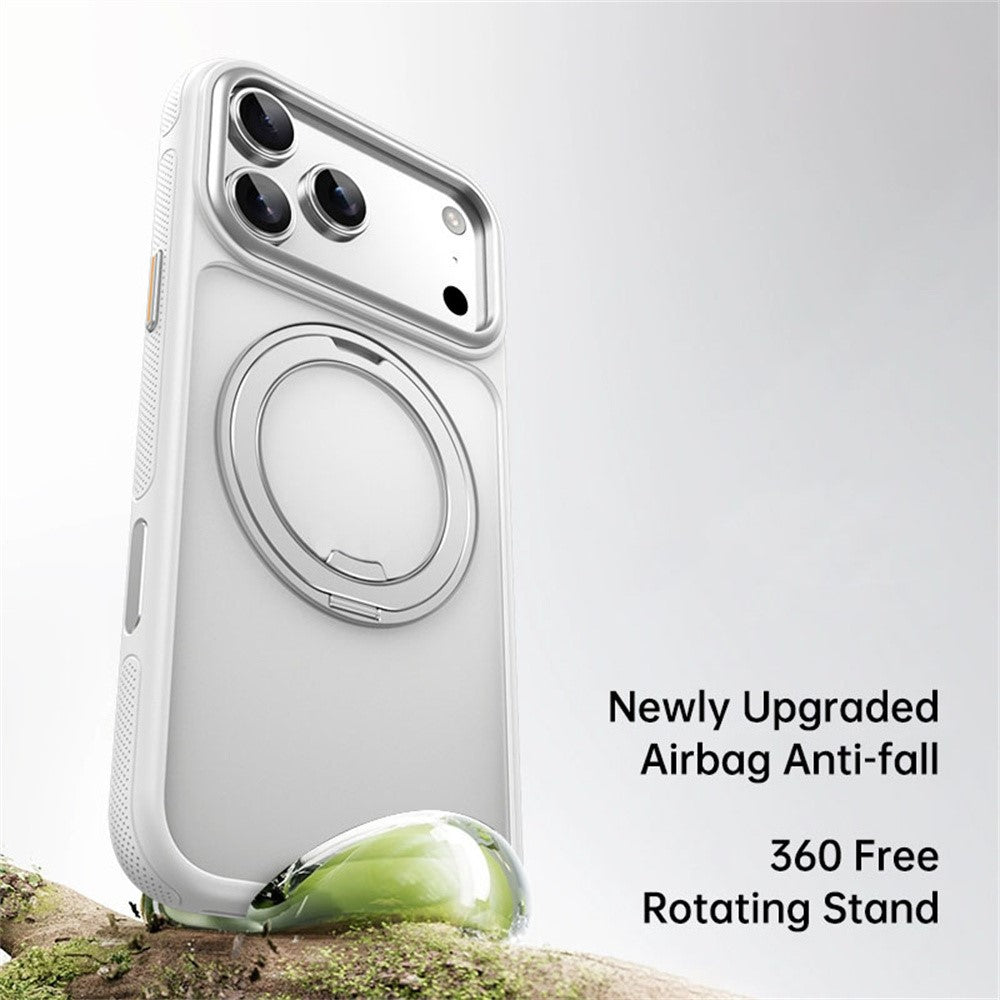 For iPhone 17 Pro Max Case Compatible with MagSafe Kickstand TPU PC Phone Back Cover - White