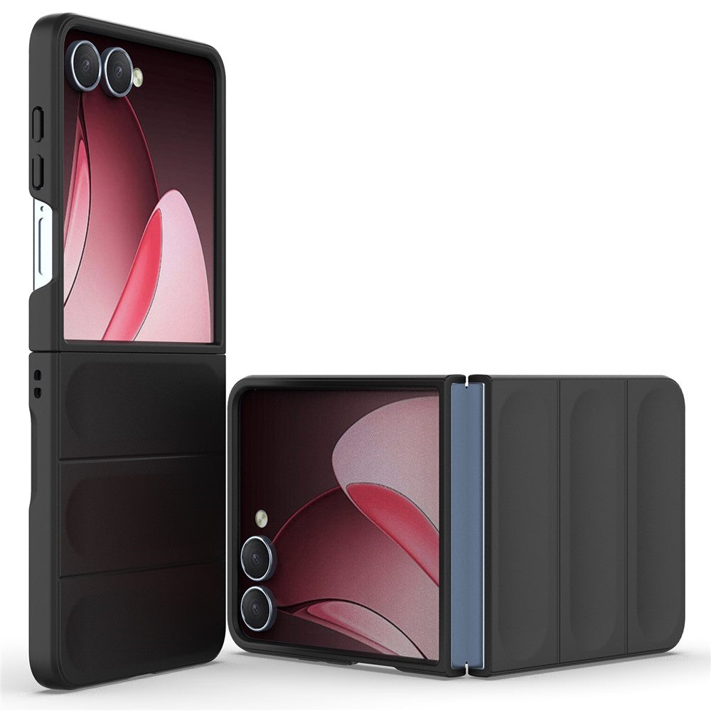 AMORUS For Samsung Galaxy Z Flip7 5G Case Shockproof Hard PC Rugged Phone Back Cover - Black