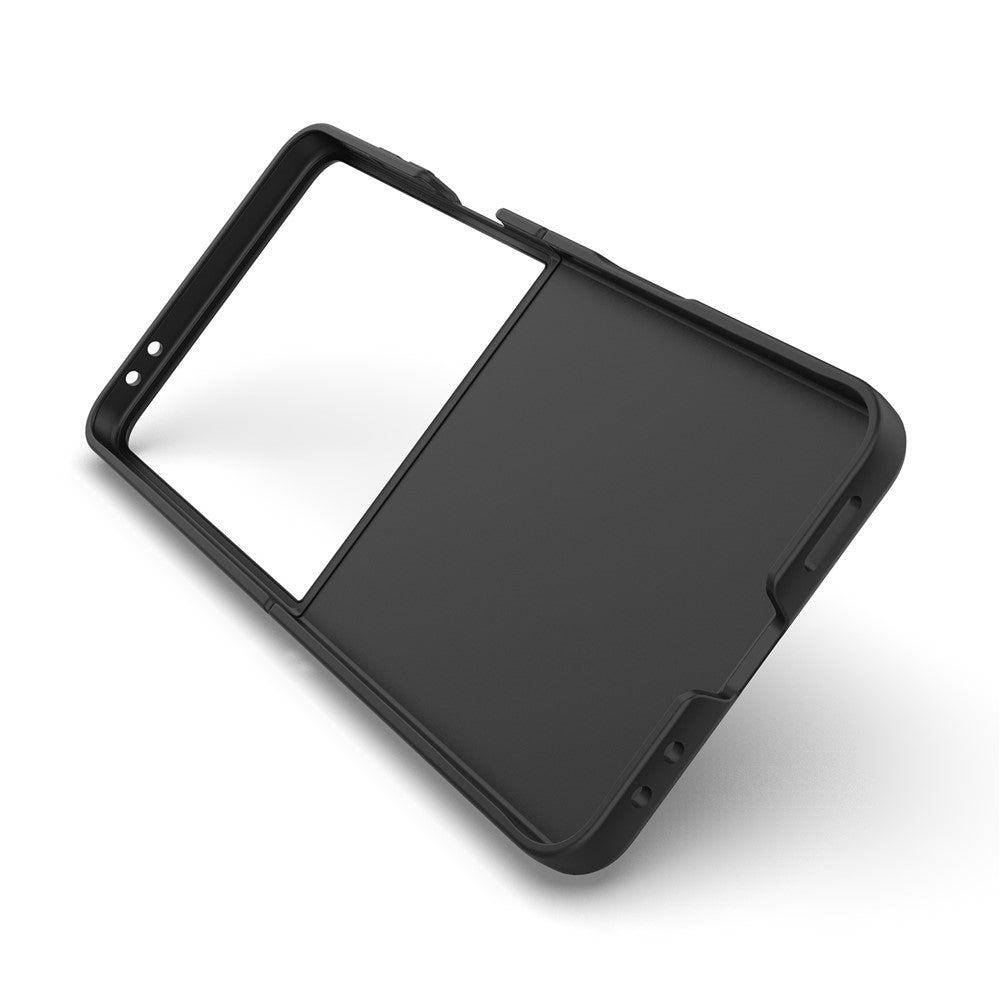 AMORUS For Samsung Galaxy Z Flip7 5G Case Shockproof Hard PC Rugged Phone Back Cover - Black