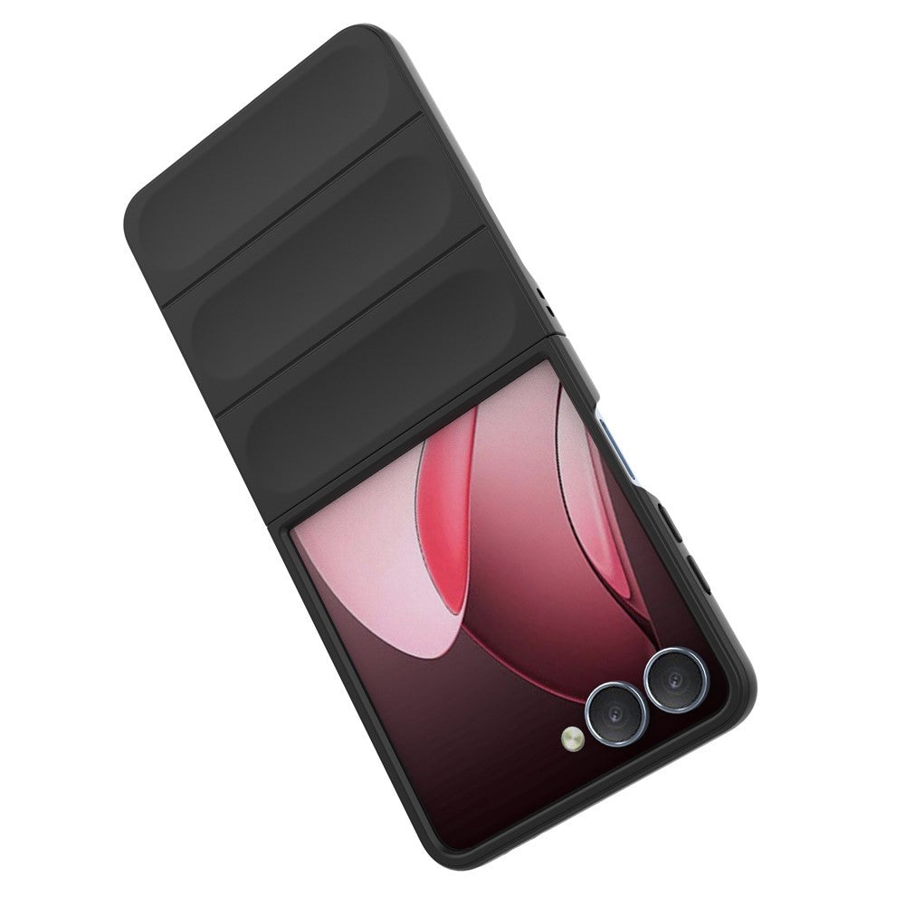 AMORUS For Samsung Galaxy Z Flip7 5G Case Shockproof Hard PC Rugged Phone Back Cover - Black