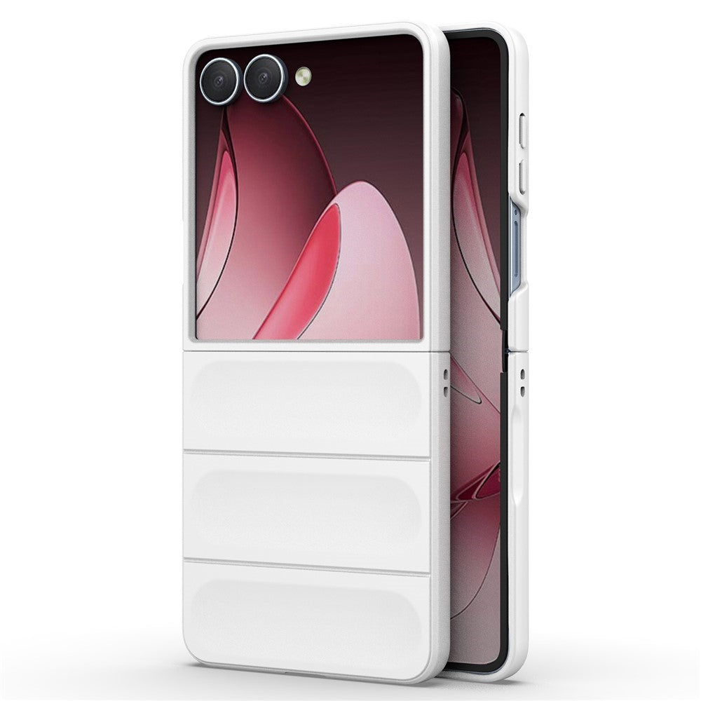 AMORUS For Samsung Galaxy Z Flip7 5G Case Shockproof Hard PC Rugged Phone Back Cover - White