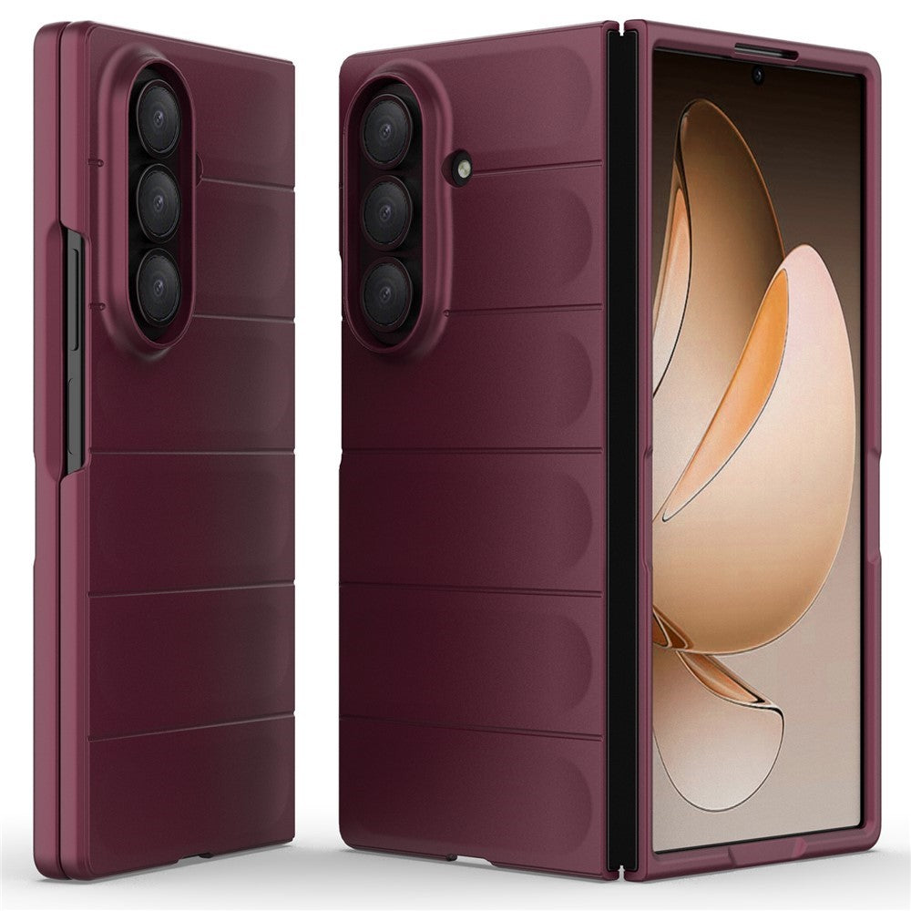 AMORUS For Samsung Galaxy Z Fold7 5G Case Shockproof Hard PC Rugged Phone Back Cover - Wine Red