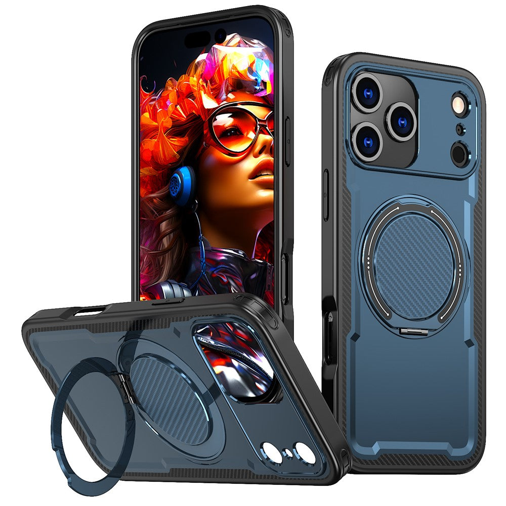 For iPhone 17 Pro Max Case Compatible with MagSafe TPU + PC Kickstand Phone Cover - Blue