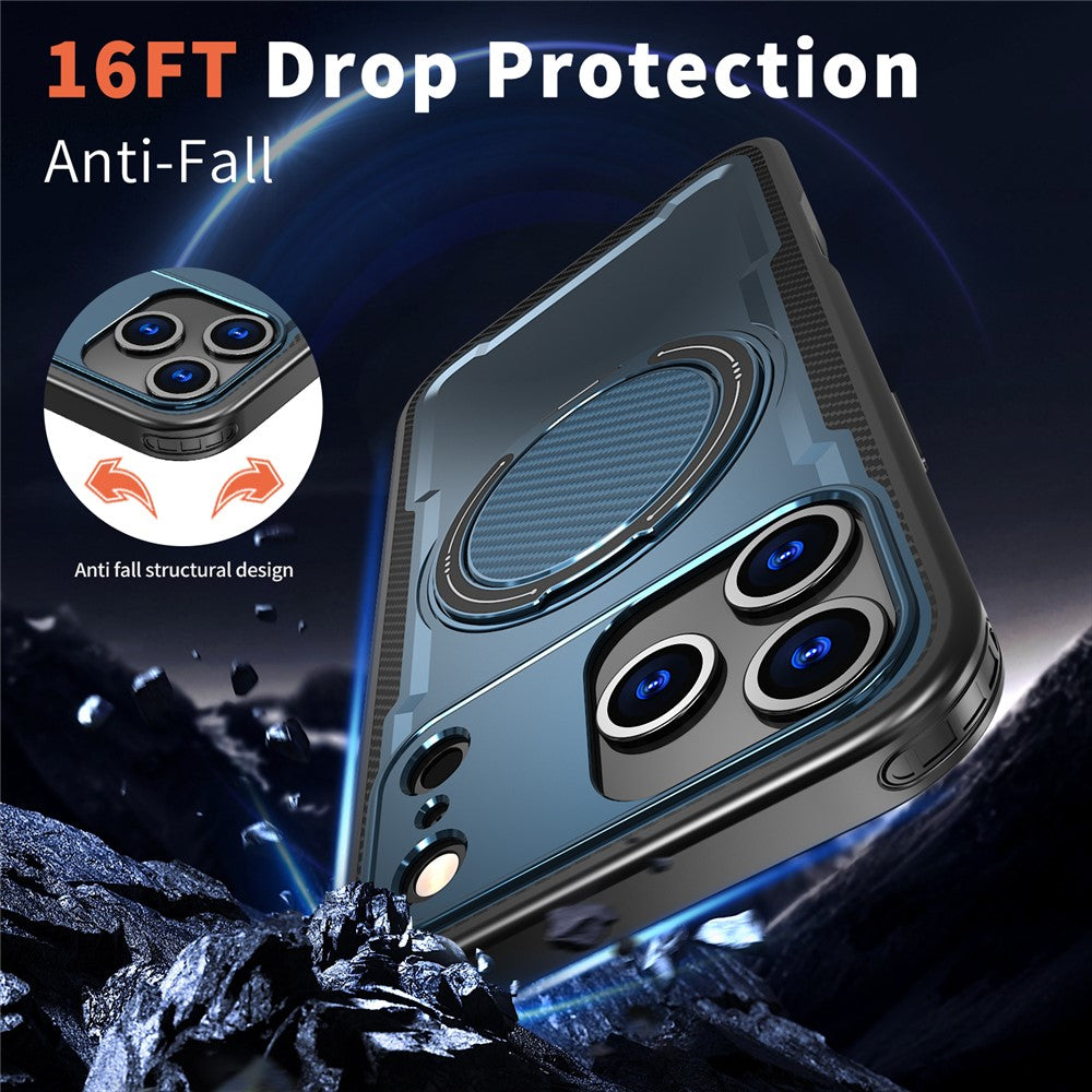 For iPhone 17 Pro Max Case Compatible with MagSafe TPU + PC Kickstand Phone Cover - Blue