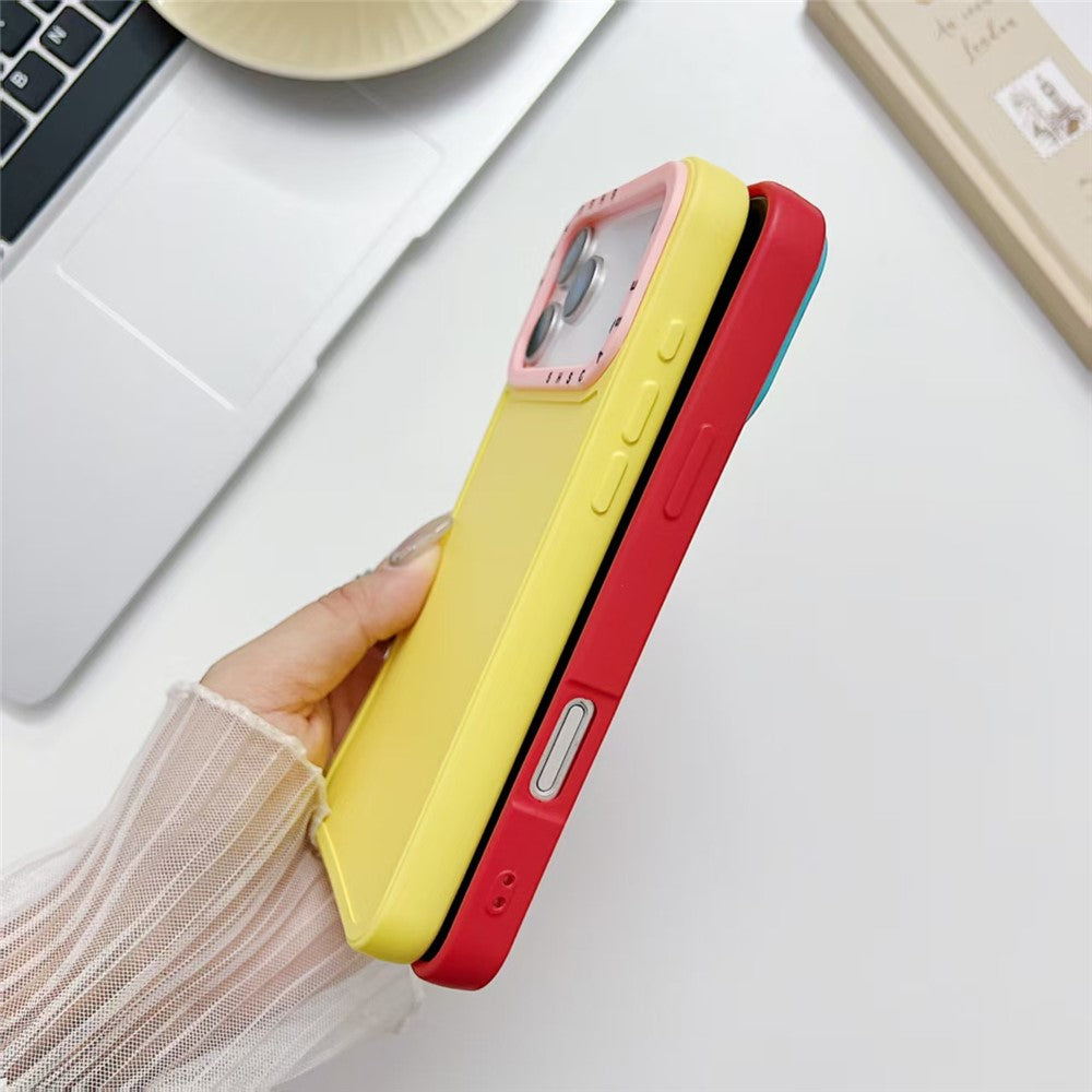 For iPhone 17 Pro Max TPU Case Contrast Color Lens Frame Shockproof Phone Back Cover - Baby Blue