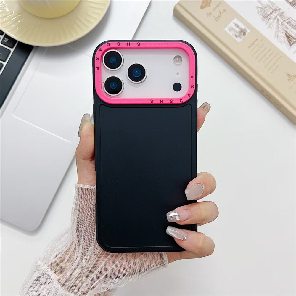 For iPhone 17 Pro Max TPU Case Contrast Color Lens Frame Shockproof Phone Back Cover - Black