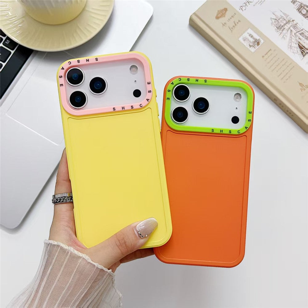 For iPhone 17 Pro Max TPU Case Contrast Color Lens Frame Shockproof Phone Back Cover - Black