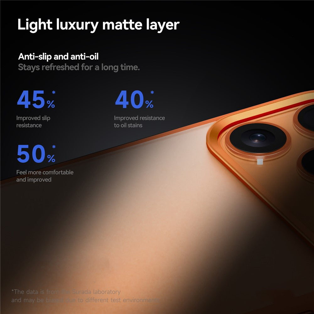 SULADA For iPhone 17 Pro Max Case PC+TPU Shockproof Matte Phone Protector Cover - Orange