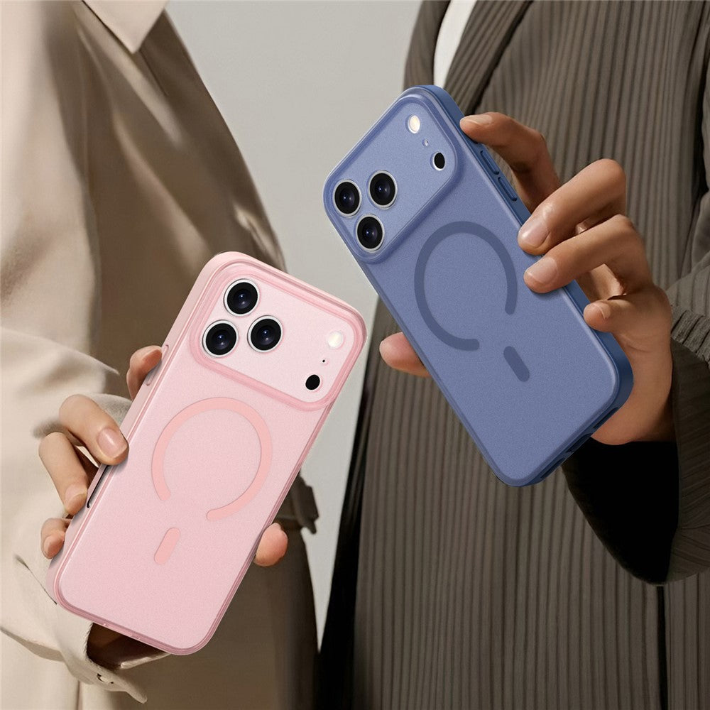 For iPhone 17 Pro Max Case Compatible with MagSafe Skin Feel Frosted PC + TPU Phone Cover - Grey