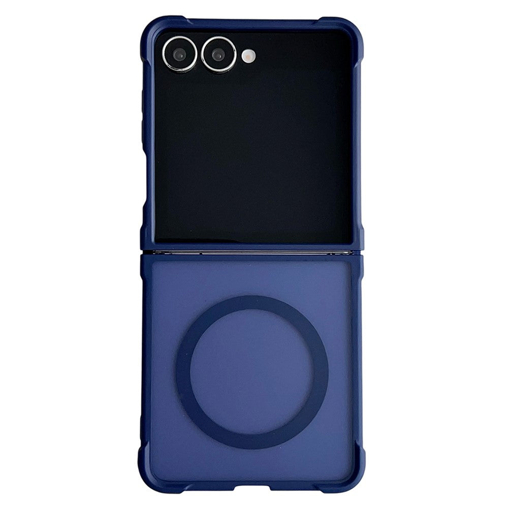 For Samsung Galaxy Z Flip7 5G Magnetic Case Shockproof Matte PC + TPU Phone Cover - Blue
