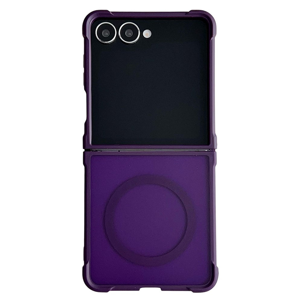For Samsung Galaxy Z Flip7 5G Magnetic Case Shockproof Matte PC + TPU Phone Cover - Purple