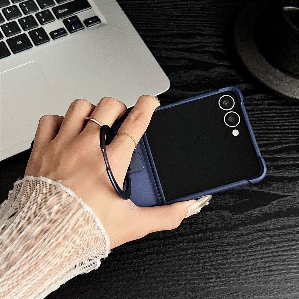 For Samsung Galaxy Z Flip7 5G Magnetic Case Kickstand Shockproof Matte PC + TPU Phone Cove - Grey