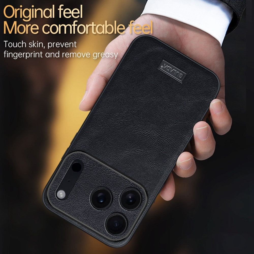 SULADA For iPhone 17 Pro Max Case PU Leather + TPU + PC Back Phone Cover - Brown