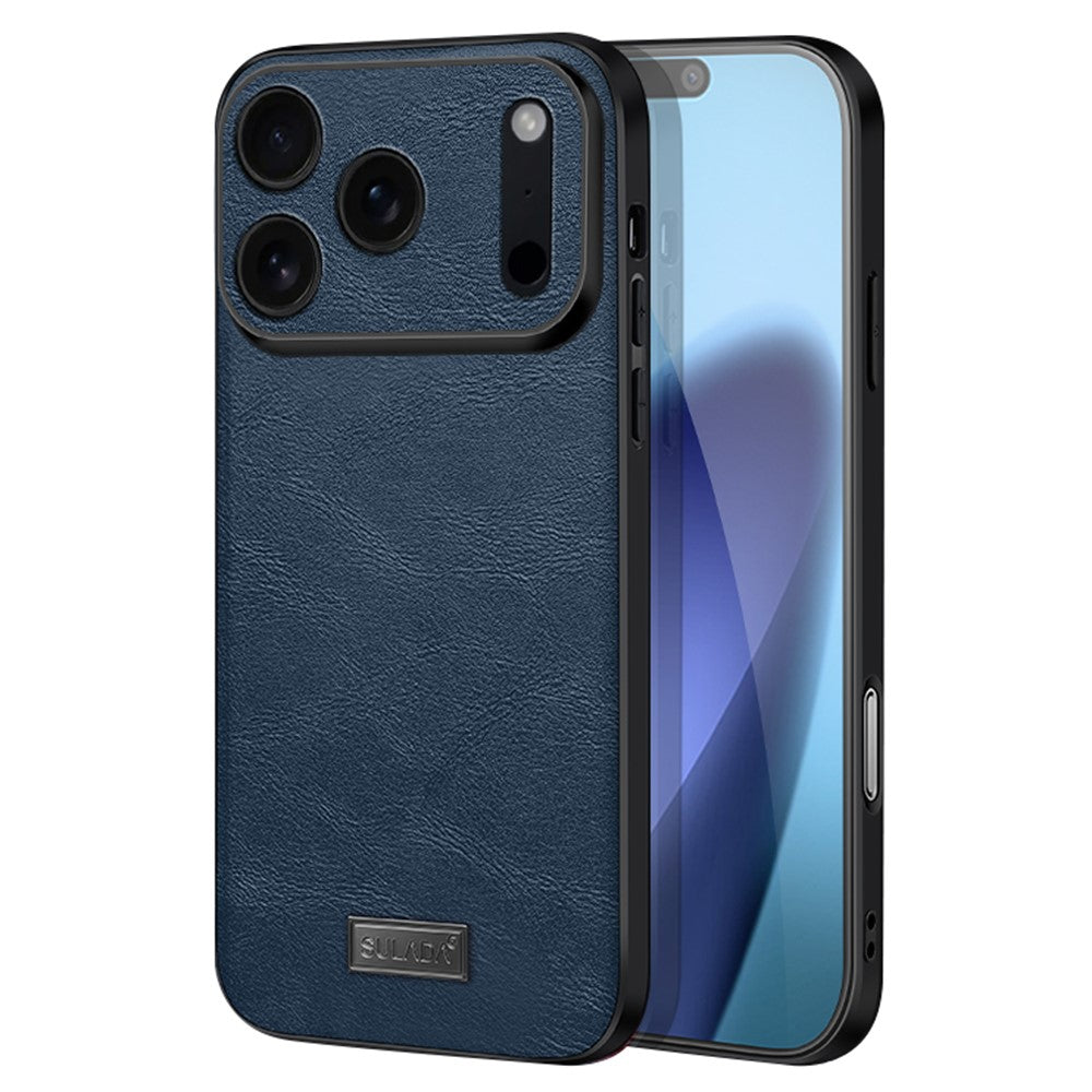 SULADA For iPhone 17 Pro Max Case PU Leather + TPU + PC Back Phone Cover - Blue