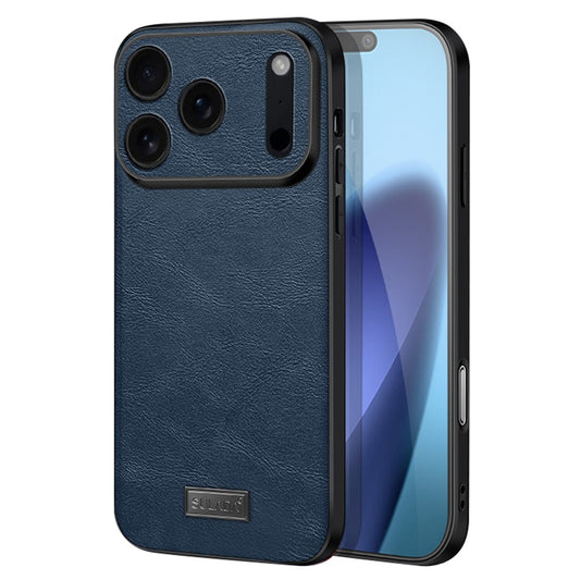 SULADA For iPhone 17 Pro Max Case PU Leather + TPU + PC Back Phone Cover - Blue