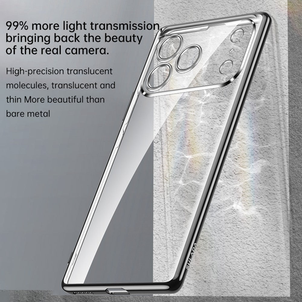 SULADA For iPhone 17 Pro Max Case Ultra Thin Electroplated TPU Clear Phone Cover - Dark Purple