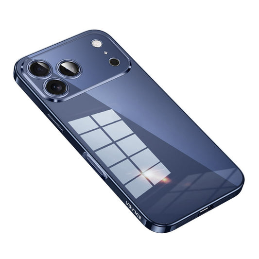 SULADA For iPhone 17 Pro Max Case Ultra Thin Electroplated TPU Clear Phone Cover - Titanium Blue