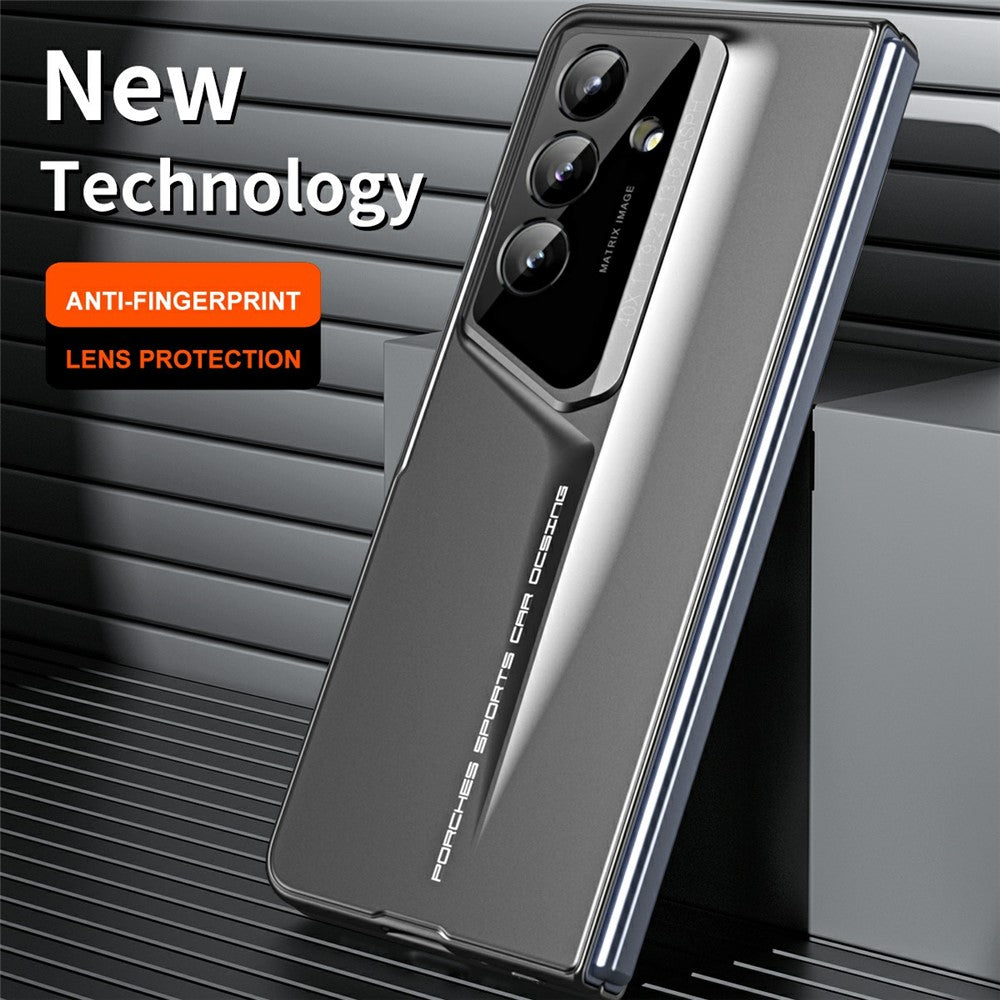 918 Series for Samsung Galaxy Z Fold7 5G Case PC Hard Phone Cover with Tempered Glass Film - Tarnish