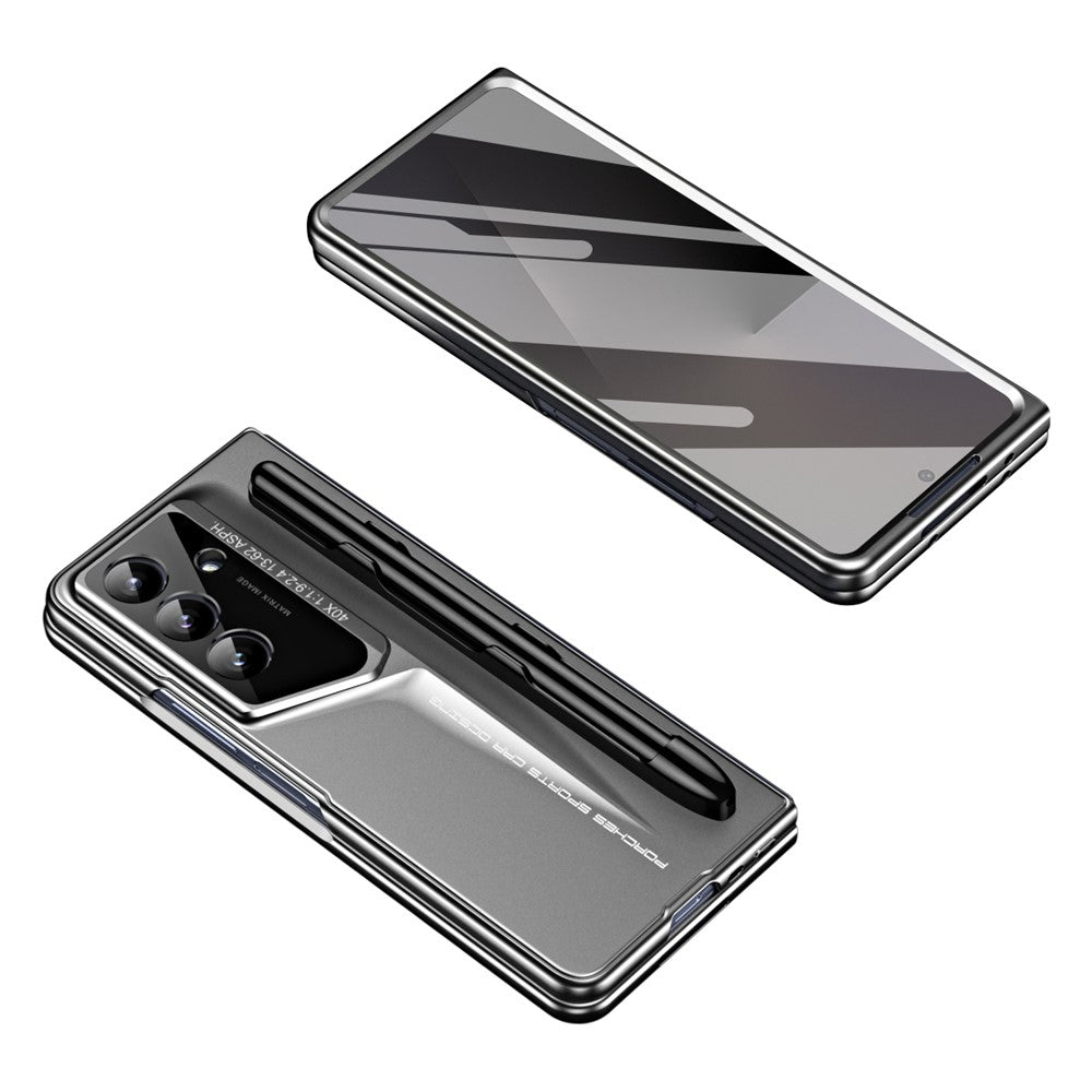 918 Series for Samsung Galaxy Z Fold7 5G Case PC Phone Cover with Tempered Glass Film / Stylus - Tarnish