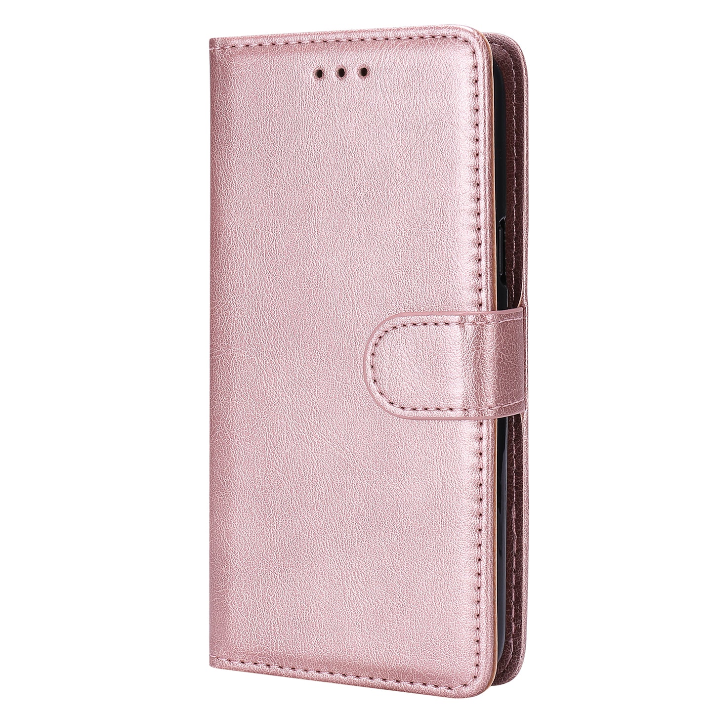 For iPhone 17 Pro Max Case 2 in 1 Detachable Magnetic Leather Wallet Mobile Cover with Strap - Rose Gold