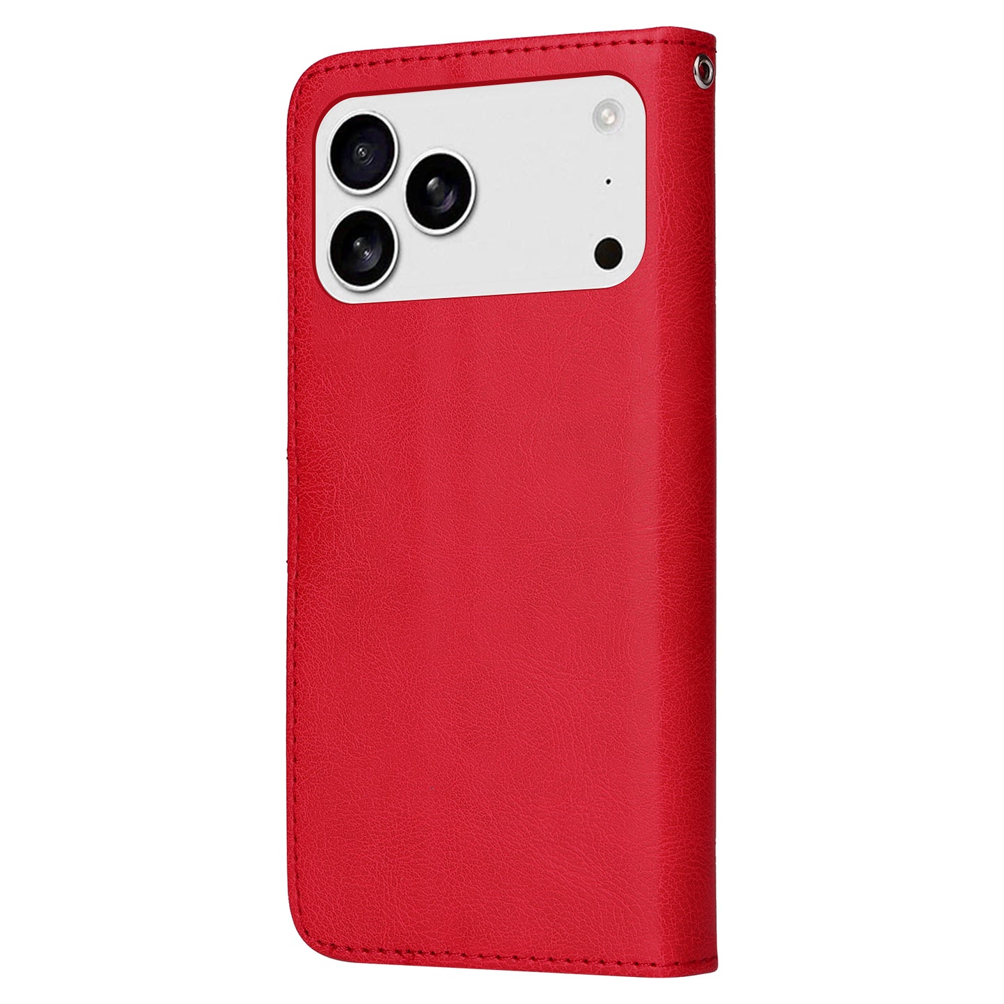 For iPhone 17 Pro Max Case 2 in 1 Detachable Magnetic Leather Wallet Mobile Cover with Strap - Red