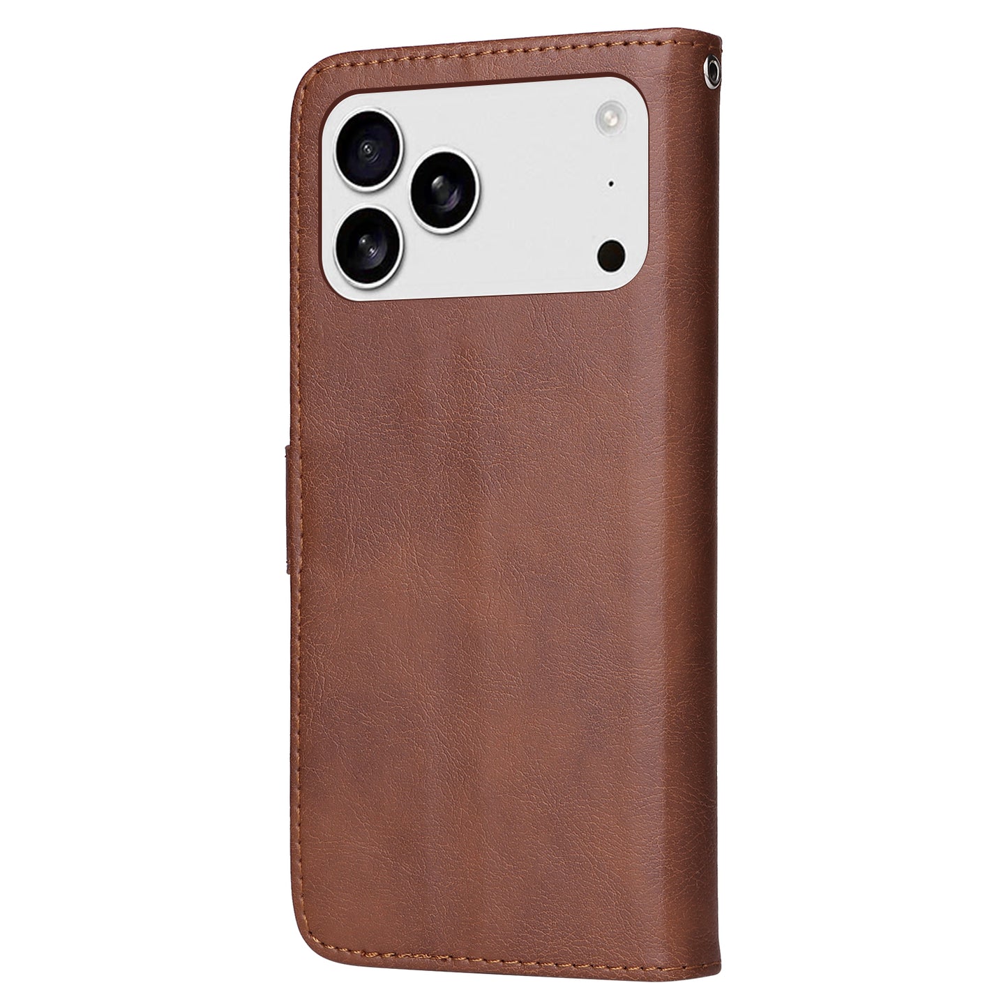 For iPhone 17 Pro Max Case 2 in 1 Detachable Magnetic Leather Wallet Mobile Cover with Strap - Brown