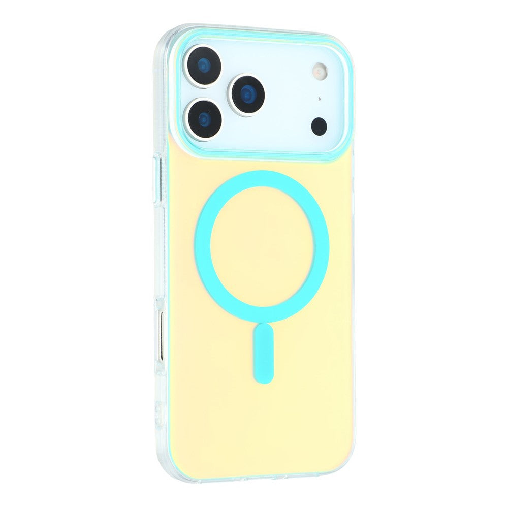 For iPhone 17 Pro Max Case Compatible with MagSafe TPU + PC Iridescent Aesthetic Phone Cover - Blue