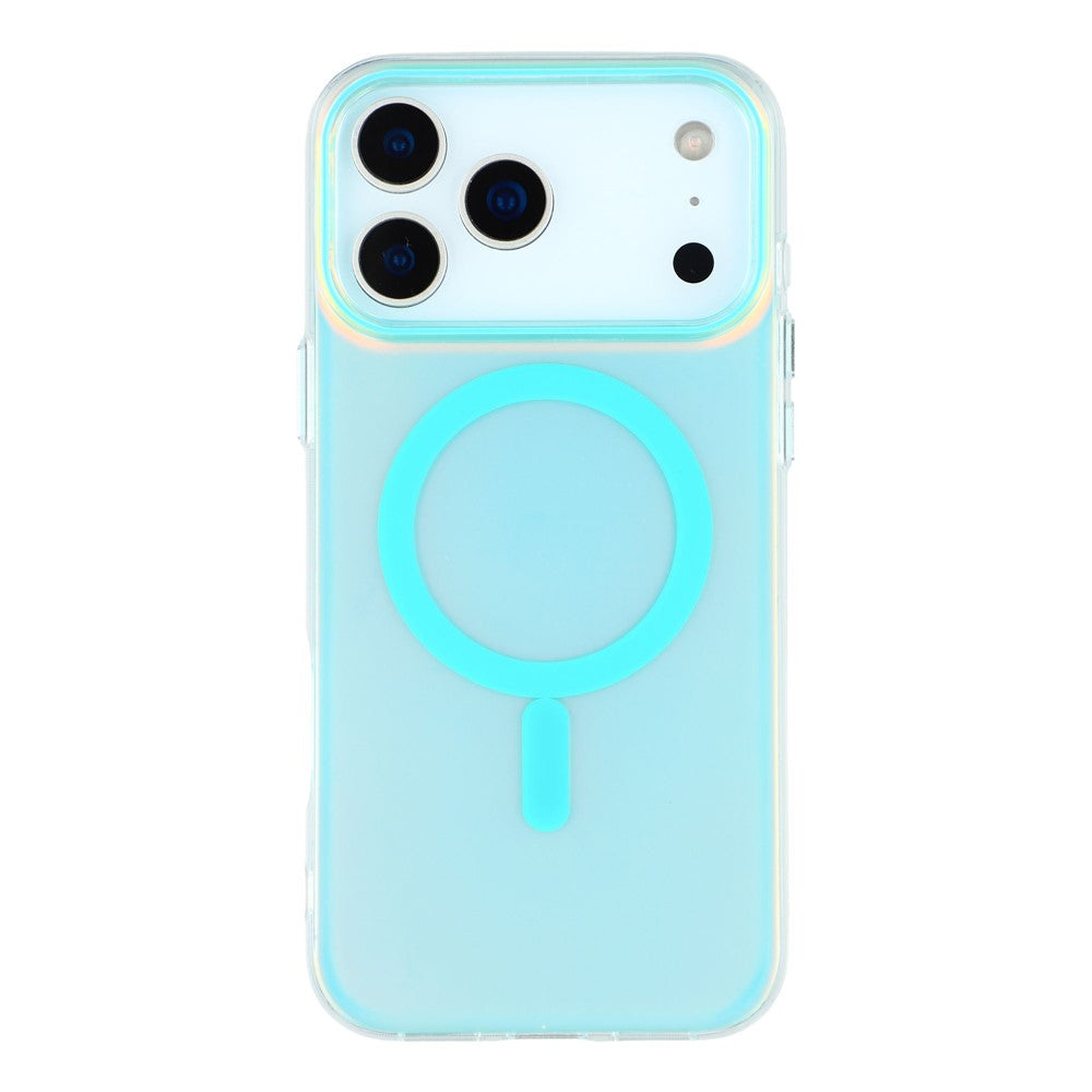For iPhone 17 Pro Max Case Compatible with MagSafe TPU + PC Iridescent Aesthetic Phone Cover - Blue