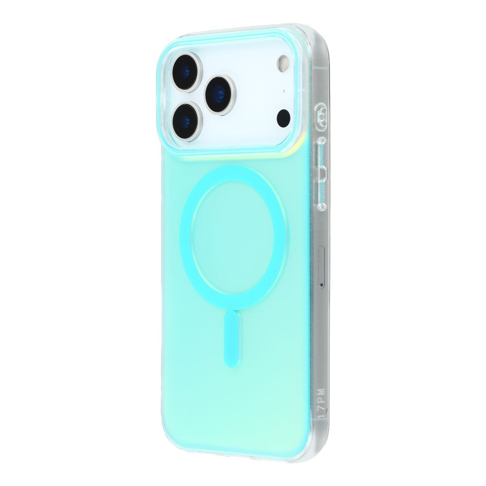 For iPhone 17 Pro Max Case Compatible with MagSafe TPU + PC Iridescent Aesthetic Phone Cover - Blue