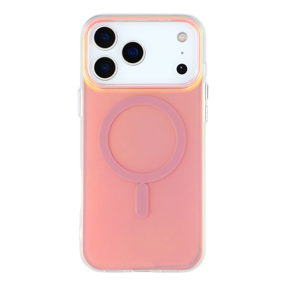 For iPhone 17 Pro Max Case Compatible with MagSafe TPU + PC Iridescent Aesthetic Phone Cover - Pink