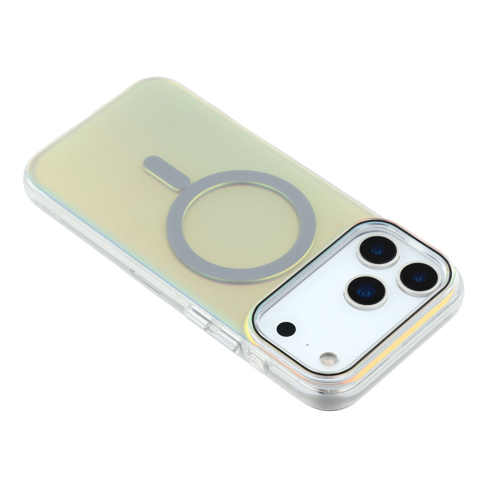 For iPhone 17 Pro Max Case Compatible with MagSafe TPU + PC Iridescent Aesthetic Phone Cover - Grey