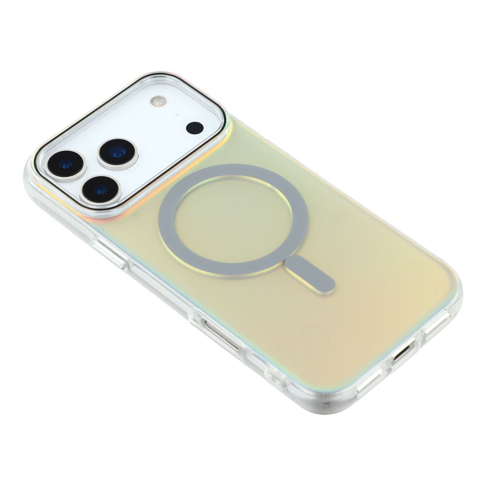 For iPhone 17 Pro Max Case Compatible with MagSafe TPU + PC Iridescent Aesthetic Phone Cover - Grey