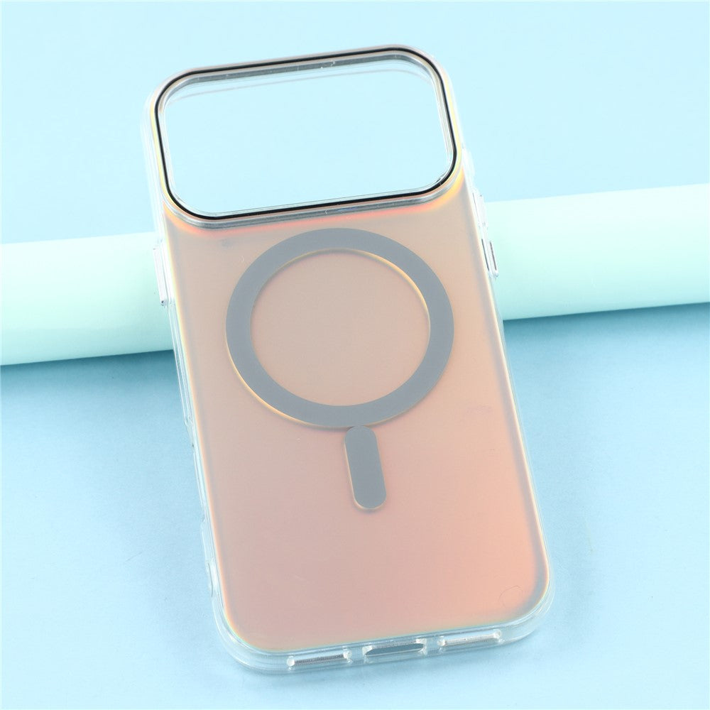 For iPhone 17 Pro Max Case Compatible with MagSafe TPU + PC Iridescent Aesthetic Phone Cover - Grey