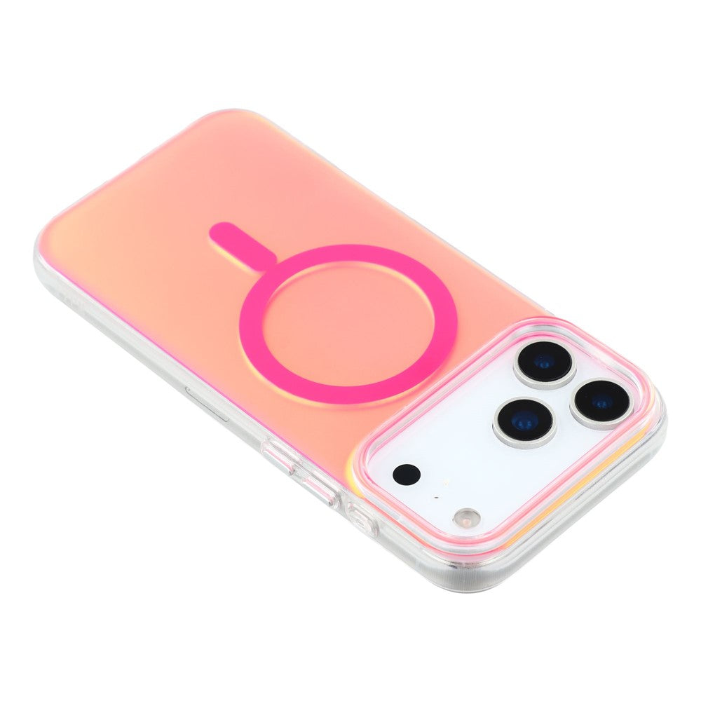For iPhone 17 Pro Max Case Compatible with MagSafe TPU + PC Iridescent Aesthetic Phone Cover - Rose