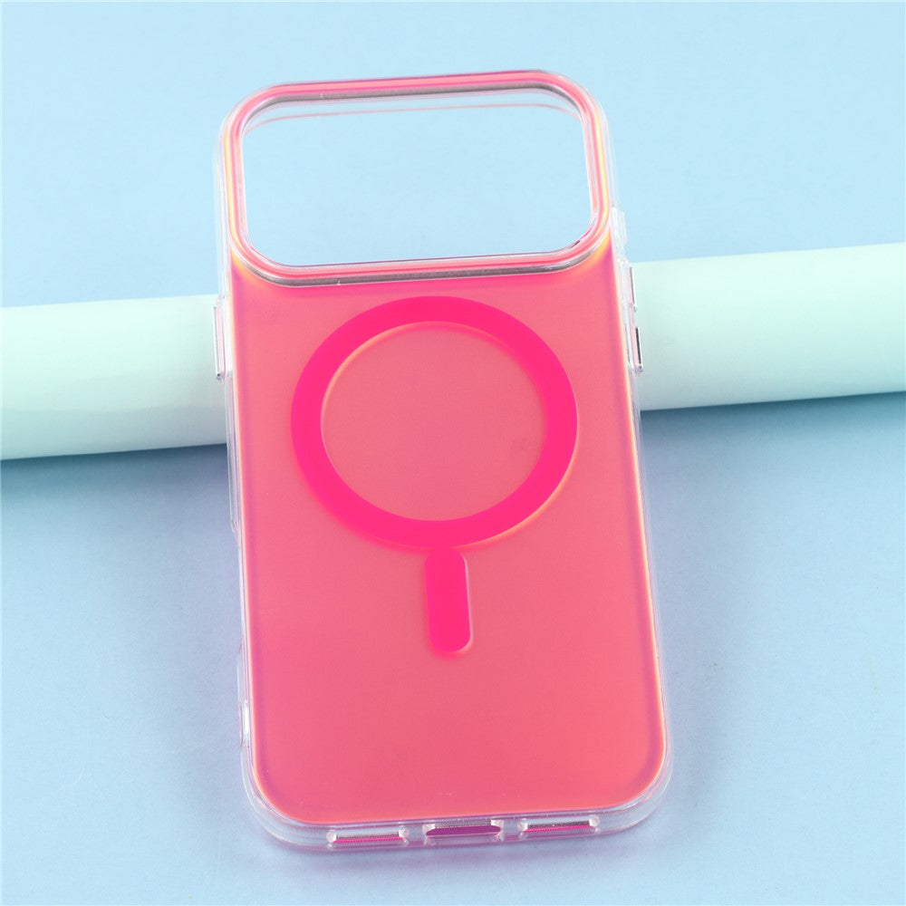 For iPhone 17 Pro Max Case Compatible with MagSafe TPU + PC Iridescent Aesthetic Phone Cover - Rose