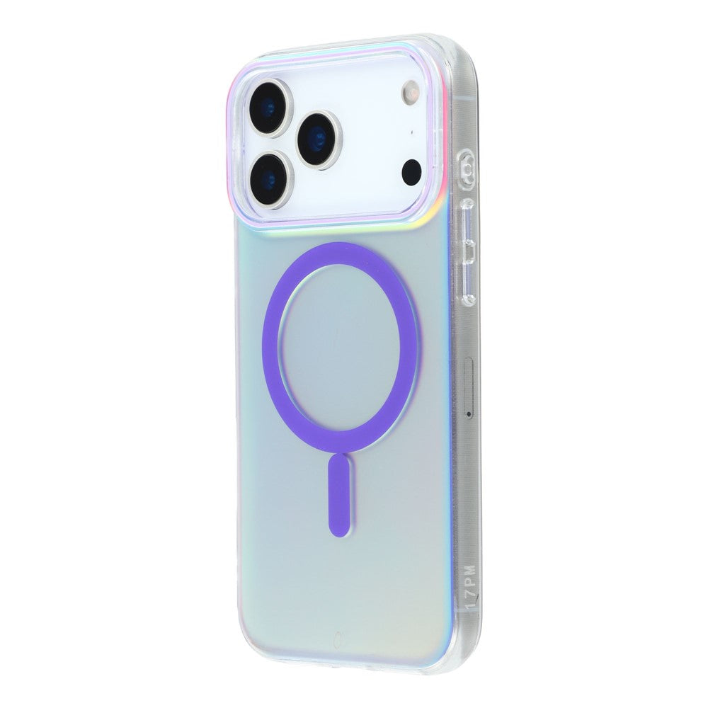 For iPhone 17 Pro Max Case Compatible with MagSafe TPU + PC Iridescent Aesthetic Phone Cover - Purple