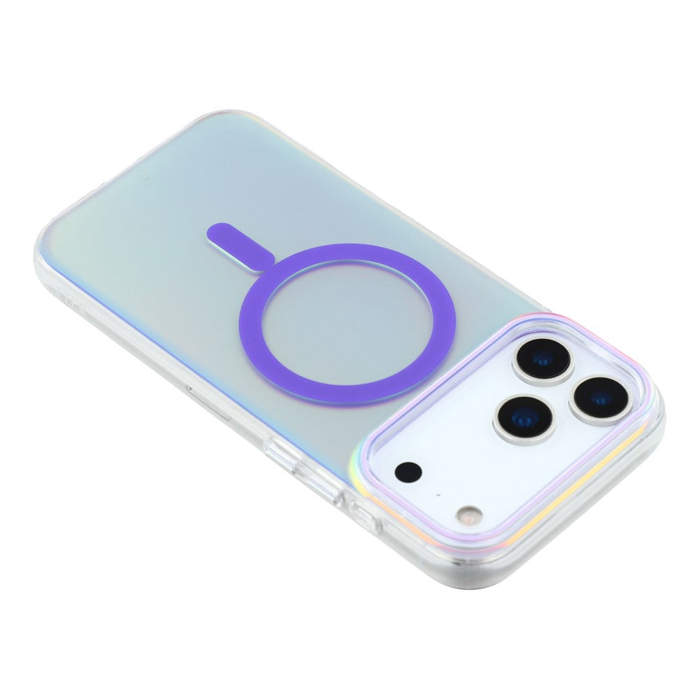 For iPhone 17 Pro Max Case Compatible with MagSafe TPU + PC Iridescent Aesthetic Phone Cover - Purple