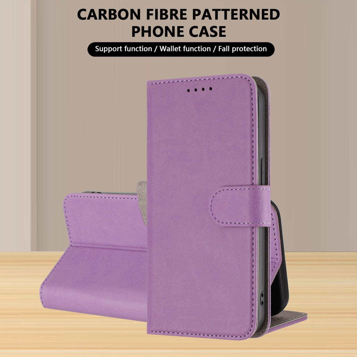 For iPhone 17 Pro Max Leather Case Solid Color Phone Cover with Wallet - Light Purple