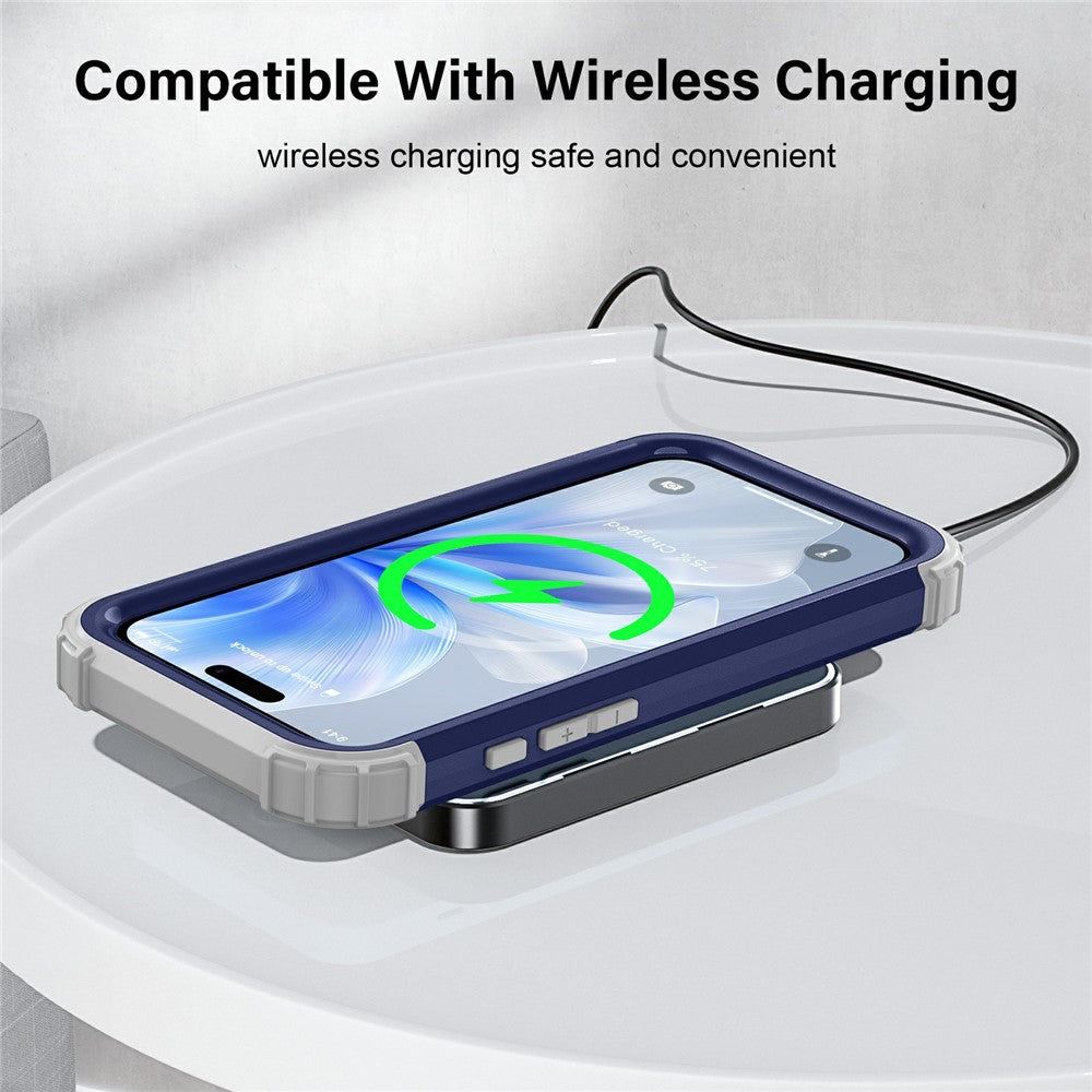 L-Style For iPhone 17 Pro Max Case Shockproof PC + TPU Phone Back Cover - Navy Blue