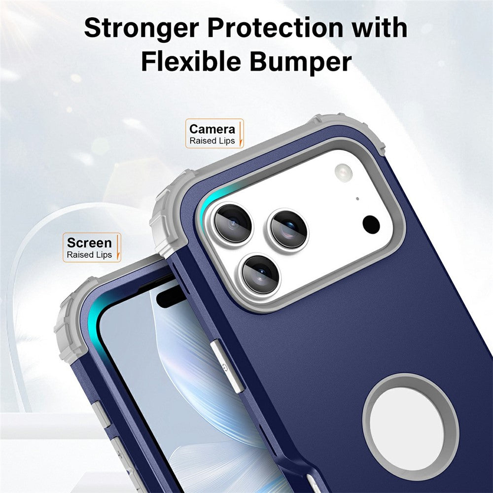 L-Style For iPhone 17 Pro Max Case Shockproof PC + TPU Phone Back Cover - Navy Blue