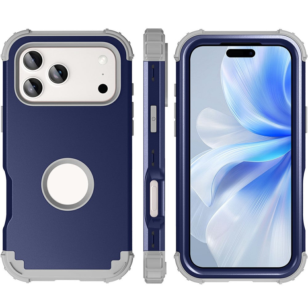 L-Style For iPhone 17 Pro Max Case Shockproof PC + TPU Phone Back Cover - Navy Blue