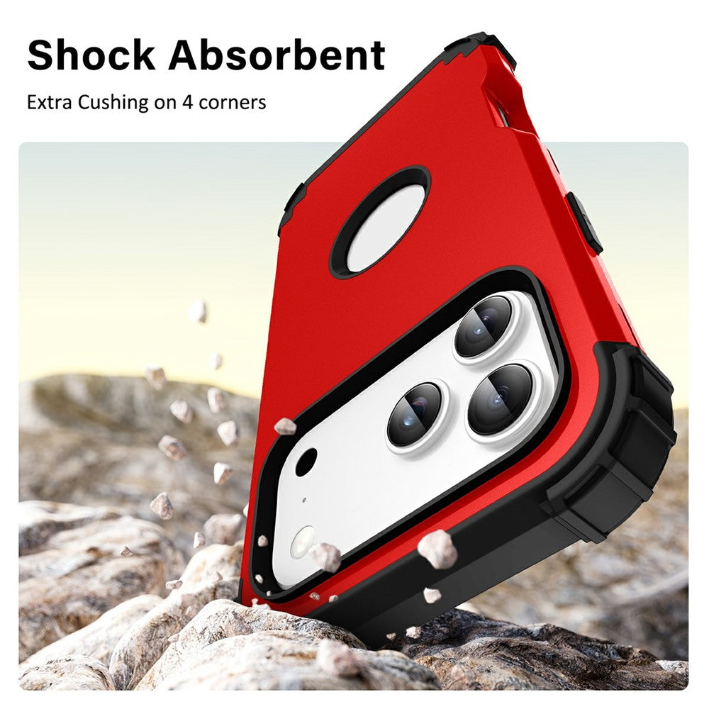 L-Style For iPhone 17 Pro Max Case Shockproof PC + TPU Phone Back Cover - Red