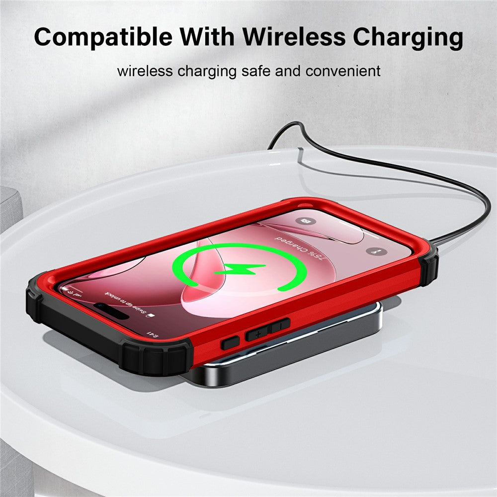 L-Style For iPhone 17 Pro Max Case Shockproof PC + TPU Phone Back Cover - Red