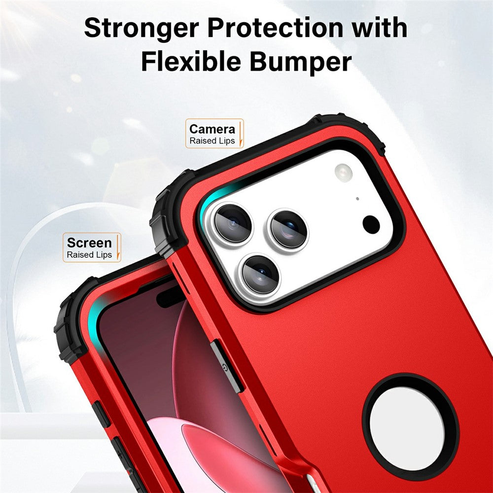 L-Style For iPhone 17 Pro Max Case Shockproof PC + TPU Phone Back Cover - Red